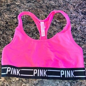 Pink sports bra